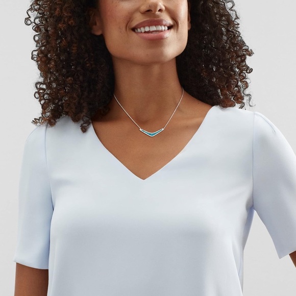 Silpada Sterling Silver & Turquoise Boomerang  Necklace - Picture 5 of 15